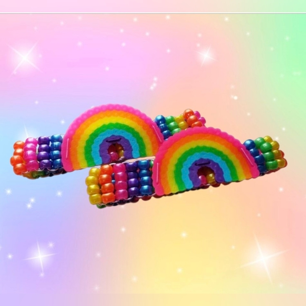 Rainbow Perler Kandi Garters